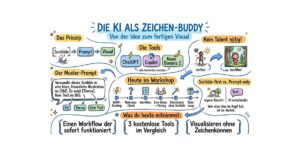 KI und Visualisierung: Übersicht „Die KI als Zeichen-Buddy“ vom Scribble zum fertigen Visual